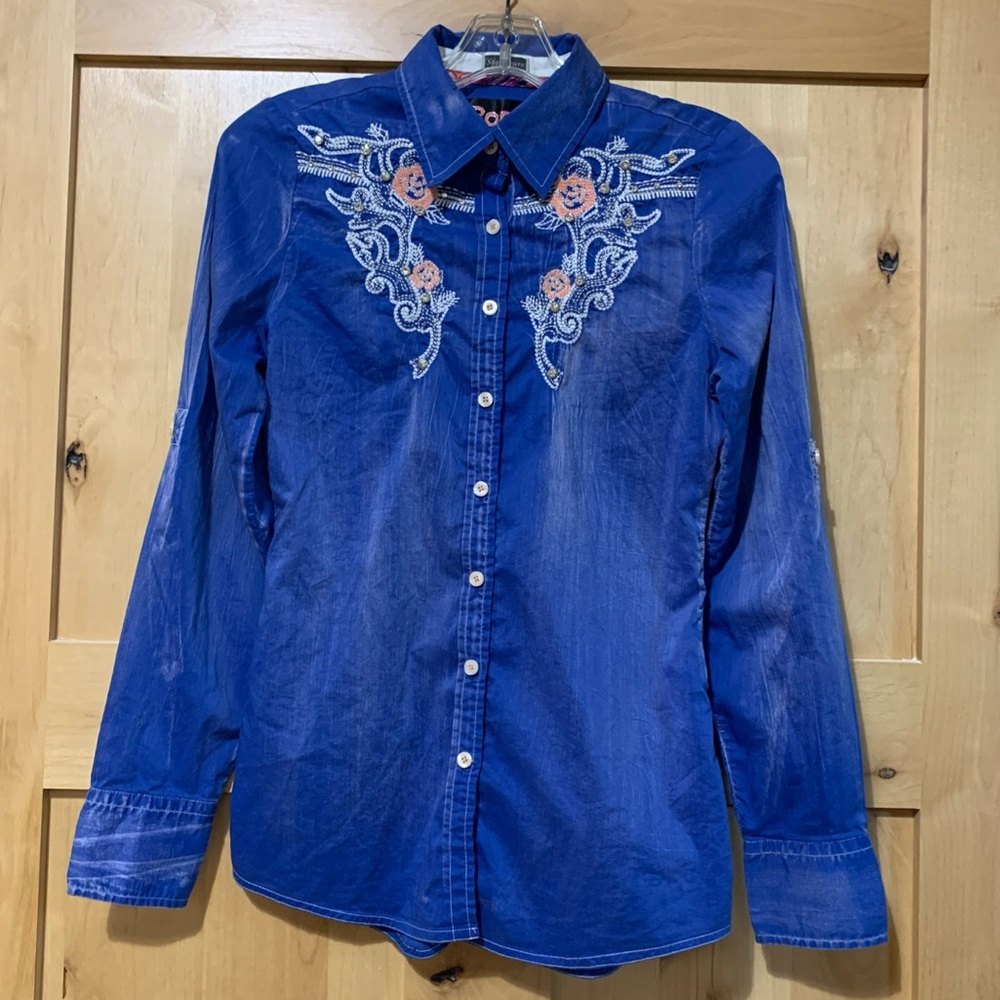 Roar Embroidered And Embellished Western Shirt Women’s Small